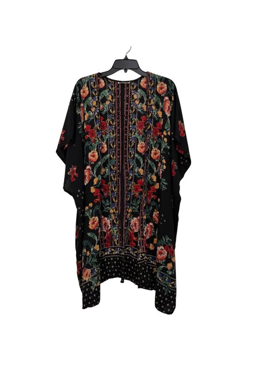 Gypsy Love Tops - Gypsy Love Floral Colorful Kimono Cardigan Black Rayon Womens Size Medium Boho